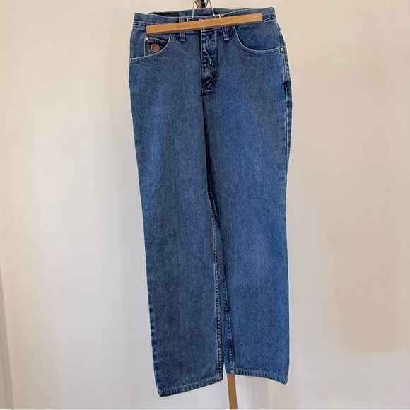 VINTAGE! Women’s 90’s Wrangler Denim Embroidered Jeans Blue Size 27 Boot Cut - Picture 12 of 14